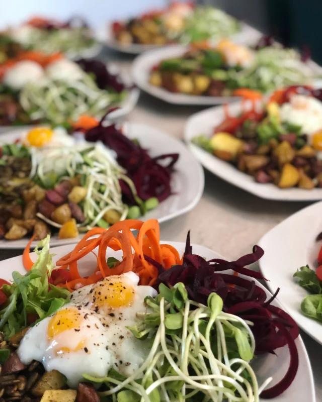 Each retreat we cater is completely unique—because each group, each intention, each transformational journey is different.We work closely with retreat leaders to understand the purpose of the experience and the needs of the participants—so the food we create doesn’t just nourish the body, it supports the entire process of transformation.From paleo-inspired brunches like this one—with local greens, sous vide farm eggs, golden crispy potatoes, and a bright Dijon vinaigrette—to raw vegan feasts, Ayurvedic healing menus, and vibrant fusion dishes that simply celebrate the best of what’s grown on island, our offerings are as diverse as the people we feed.Food is more than a meal. It’s a ceremony, a moment of connection, a reflection of the land and the energy of the space.If you’re a retreat leader looking for a culinary team that understands the depth of this work—we’re here, and we’d love to feed your journey.